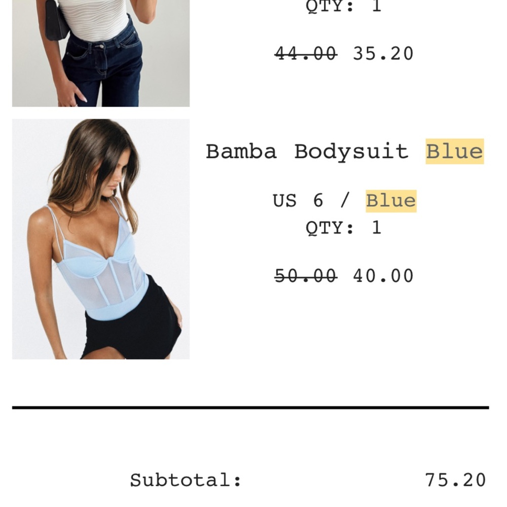 Princess Polly Blue Bamba Bodysuit